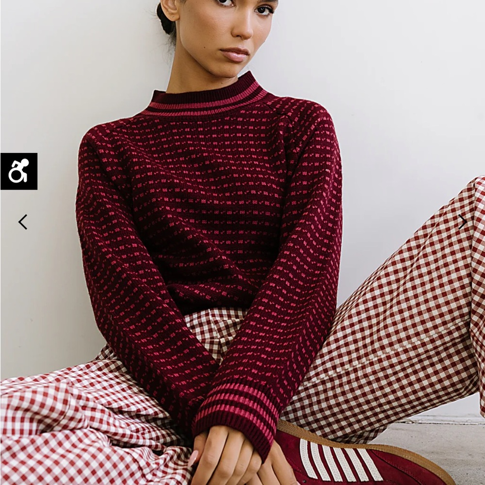 Bohme monroe knit burgundy sweater BNWT